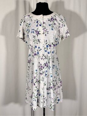 Vintage 90s Floral Button Up Mini Dress